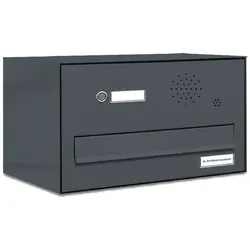 AL Briefkastensysteme 1 Fach Premium Durchwurf Briefkasten in RAL 7016 Anthrazit Grau, Post A4, robust, wetterfest, Artikelnummer: 132P1DZ1KSP7016