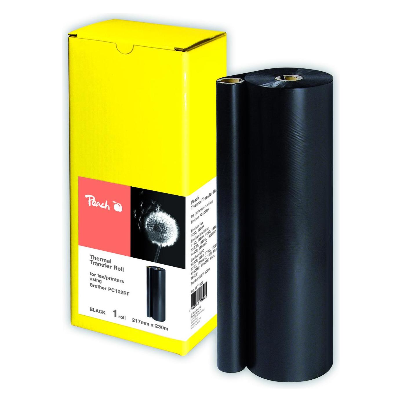 Peach Thermal Transfer Rolle ersetzt Brother PC-102RF (33053389)
