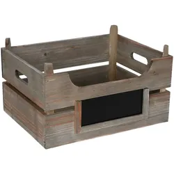 Natura Punto, Aufbewahrungsbox, Stapelkiste aus Holz mit Beschriftungsfeld, 40 x 30 x 23 cm (30 cm)