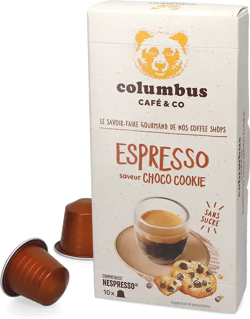 Columbus   Espresso Choco Cookie - 10 Capsules de café pour Nespresso® - Espresso - Compatible Nespresso®
