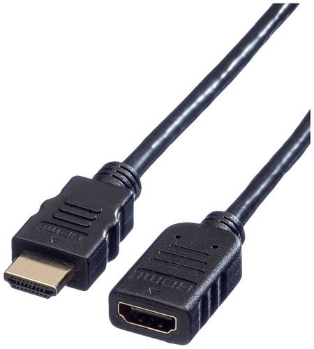 Value HDMI Verlängerungskabel HDMI-A Stecker, HDMI-A Buchse 3.00m Schwarz 11.99.5576 4K UHD, Geschirmt HDMI-Kabel