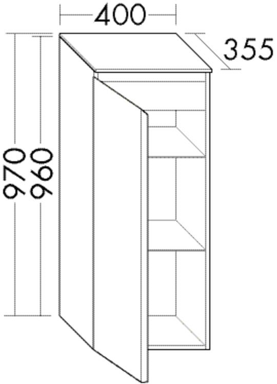 Burgbad Halbhoher Schrank Lin20 HGL 970x400x355 Trend-/RAL-Farbe Hochglanz, UHFH040LF5374 UHFH040LF5374