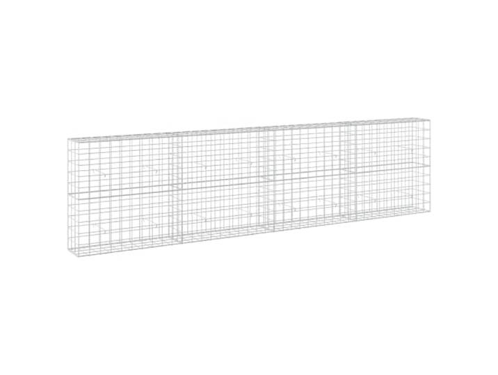 Gabion aus verzinktem Stahl, 400 x 30 x 100 cm, Draht 3,5 mm Verzinkter Stahl, Draht 3,5 mm, Maschen 10 x 10 cm, Haken und Clips, Outdoor, Garten, Terrasse, Landschaftsbau