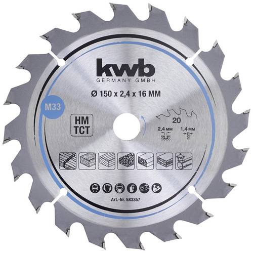 Kwb 583357 Hartmetall Kreissägeblatt 150 x 16mm 1St.