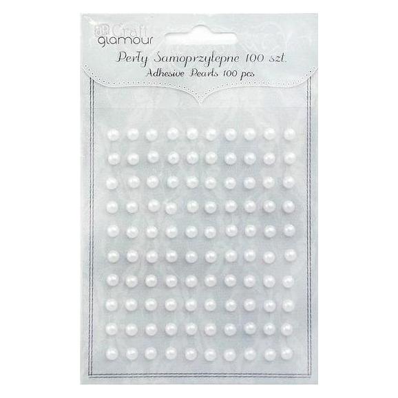 DP Craft Selbstklebende Perlen, gebrochenes Weiss, 5 mm, 100 Stück (GRPE-003)