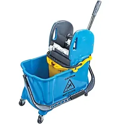 Reinigungswagen RMV Lord Eineimer Fahrwagen PE 1 x 24 L dazu 1 x 10 L Schmutzwasser Auffangeimer, mit Profi Presse