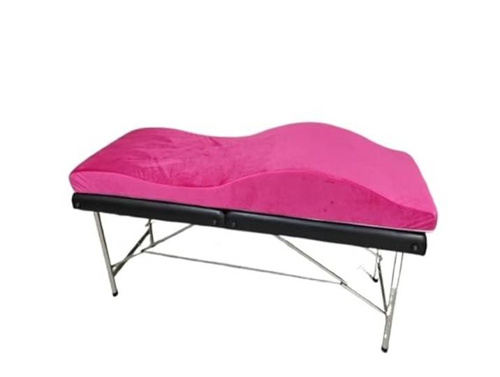 WEOKDFHA Gebogene Matratzenauflage Schönheitssalon Gebogene Verlängerung Wimpernbettauflage Samt Massagetisch Wimpernmatratze Bett for(Rose red)