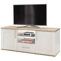 HBZ-Meble, TV Möbel, HBZ Meble Romance Lowboard Holzwerkstoff in Sibiu Lärche/San Remo hell (143 x 50 x 59 cm)