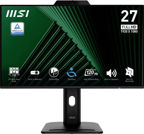 MSI PRO MP272PMG LCD-Monitor EEK E (A - G) 68.6 cm (27 Zoll) 1920 x 1080 Pixel 16:9 4 ms DisplayPort, HDMI, VGA IPS LCD
