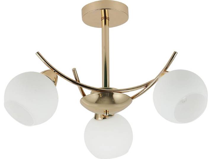 Moderne Pendelleuchte AMOS mit drei Leuchten – 3xE27, 40W, gold/weiß