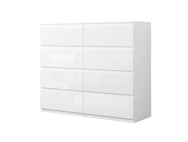 HTI living Kommode Kenji 8 Schubladen Hochglanz Weiß Sideboard