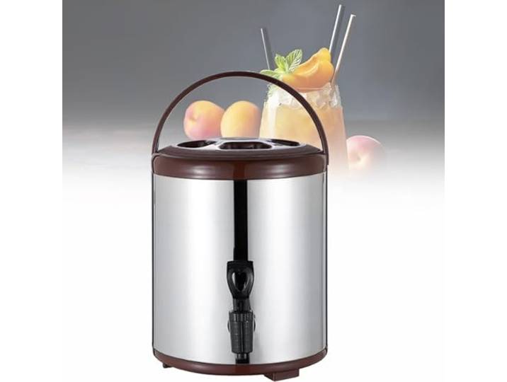 Kaffeemaschine, 12L Kaffeeurnenspender aus Stahl(Brown,6L)