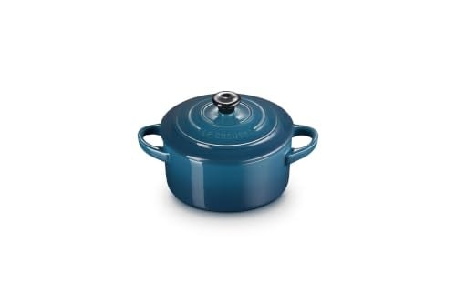 Le Creuset Mini Cocotte van aardewerk, 250 ml, diameter 10 cm, Deep Teal, 71901106420100