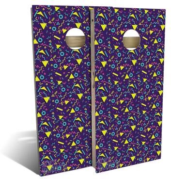 Skip's Garage 80s Purple Outdoor Cornhole Board Set