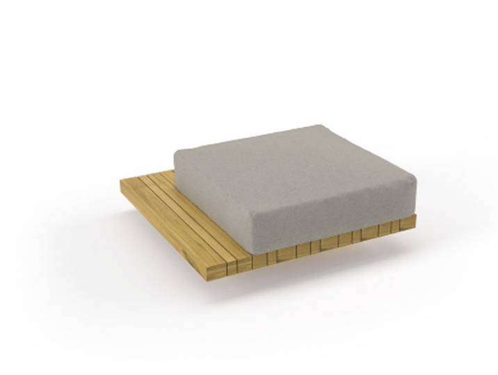 Solpuri Plateau L-Modul Hocker + Seitentisch inkl. Polster Teak