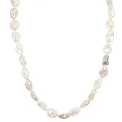 PERLEA Collier Süßwasserzucht- perlen 10-14mm Silber 925
