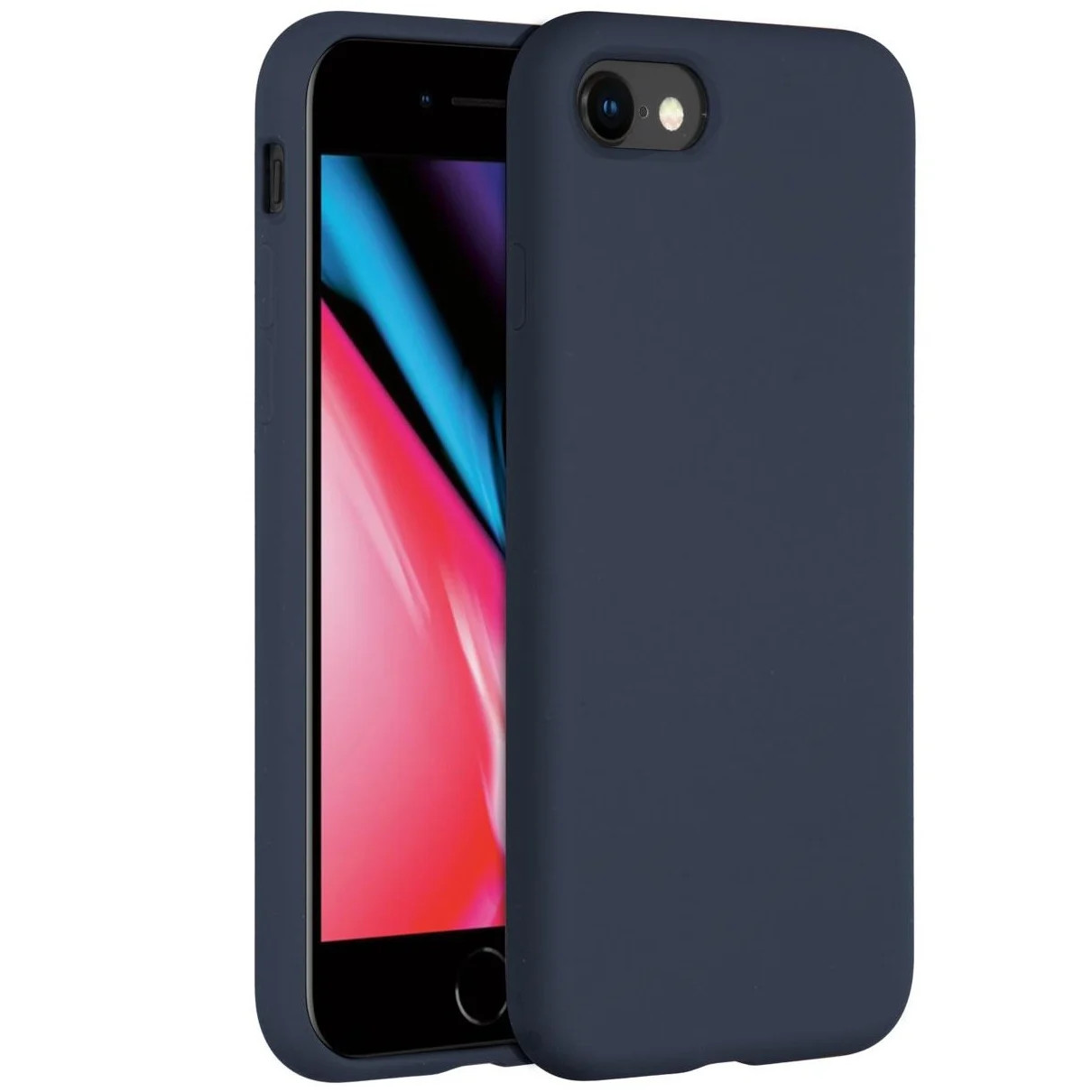 Accezz Liquid Silicone Telefoonhoesje voor Apple iPhone SE (2022 / 2020), iPhone 8, iPhone 7 - Blauw