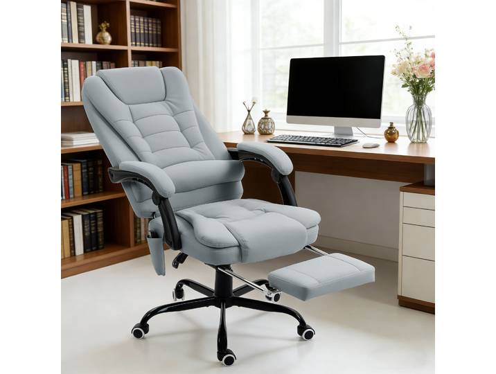Vinsetto Fauteuil Bureau Massant Réglable Inclinable Gris