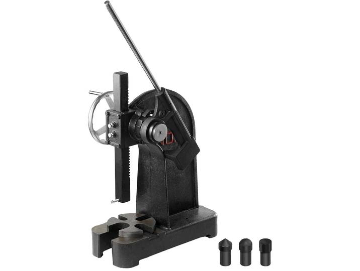 Presse à mandriner VEVOR\, Presse à mandriner à cliquet 3 t\, Presse à mandriner à levier à cliquet avec volant\, 310 mm de hauteur maximale\, Presse manuelle de bureau en fonte\, pour poinçonner\, plier\, étirer\, former