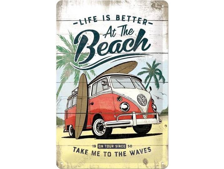 Volkswagen VW - Life Is Better At The Beach - Metalen Wandbord - 20 x 30 cm