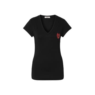 T-Shirt REPLAY "Replay T-Shirts FP", Damen, Gr. L, schwarz, 95% Baumwolle, 5% Elasthan, unifarben, normal, Rundhals, Shirts T-Shirt