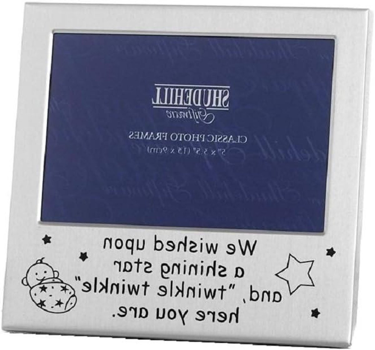 Zilveren baby fotolijst voor decoratie van de babykamer, 5x3 inch