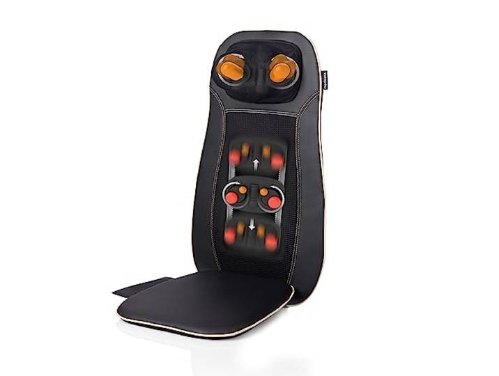 medisana MCN Shiatsu Massagesitzauflage, Rückenmassage & Nackenmassage Massagematte mit Wärmefunktion, 3 Intensitäten, Rückenmassagegerät mit Rotlichtfunktion, für zu Hause & das Büro
