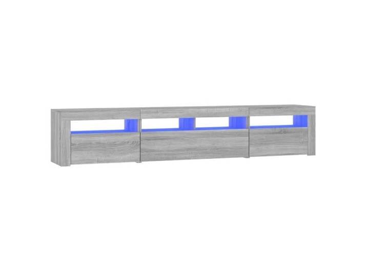 NOUVEAU Meuble télé - Meuble TV - Console TV - avec lumières LED - Console TV - Sonoma gris - 210x35x40cm 39272