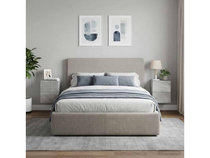 APXESS Wandmontierter Nachttisch, Nachtkonsole Holzwerkstoff, 2er Set Grau Platzsparendes Design, Inklusive 2 Schubladen, Zur Wandmontage geeignet