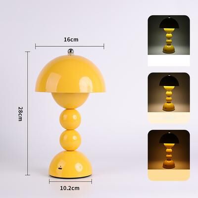 Smart Shopping Spot Nordic LED Table Lamp Touch Control USB Rechargeable Dimmable Desk Light With 3 Colour Modes yellow