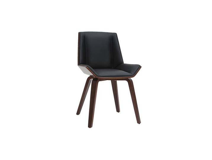 Chaise design noir et bois foncé noyer MELKIOR
