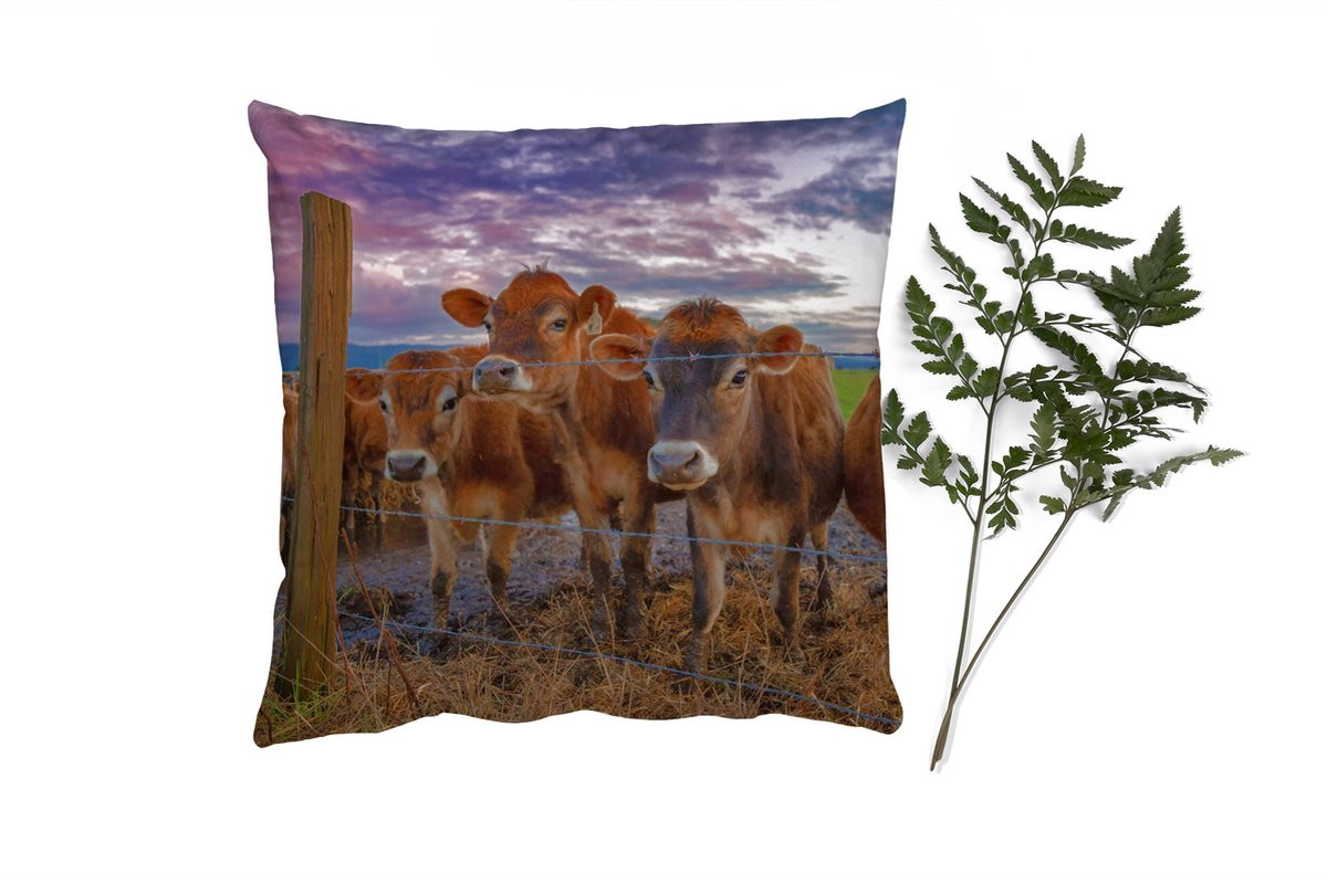 PillowMonkey Sierkussen met koeienprint voor de woonkamer, 60 x 60 cm