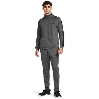 Trainingsanzug UNDER ARMOUR "UA EMEA TRACK SUIT", Herren, Gr. M, grau, Obermaterial: 100% Polyester, schmal, Sportanzüge Trainingsanzug, zweiteiliges Set, für Sportmode und Freizeit, leichtes Material