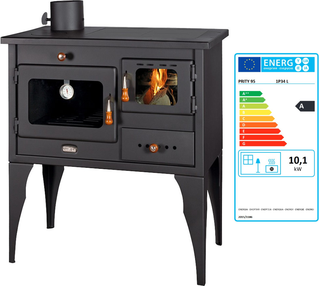 Küchenofen Holzherd Kaminofen Gusseisen Top Prity 1P34L 10.1kw Links