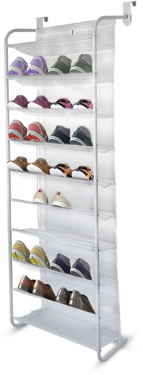 Wit schoenenrek deurhanger voor extra schoenenopslag
