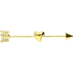 Chirurgenstahl Industrial Ohrpiercing PFEIL + HERZ