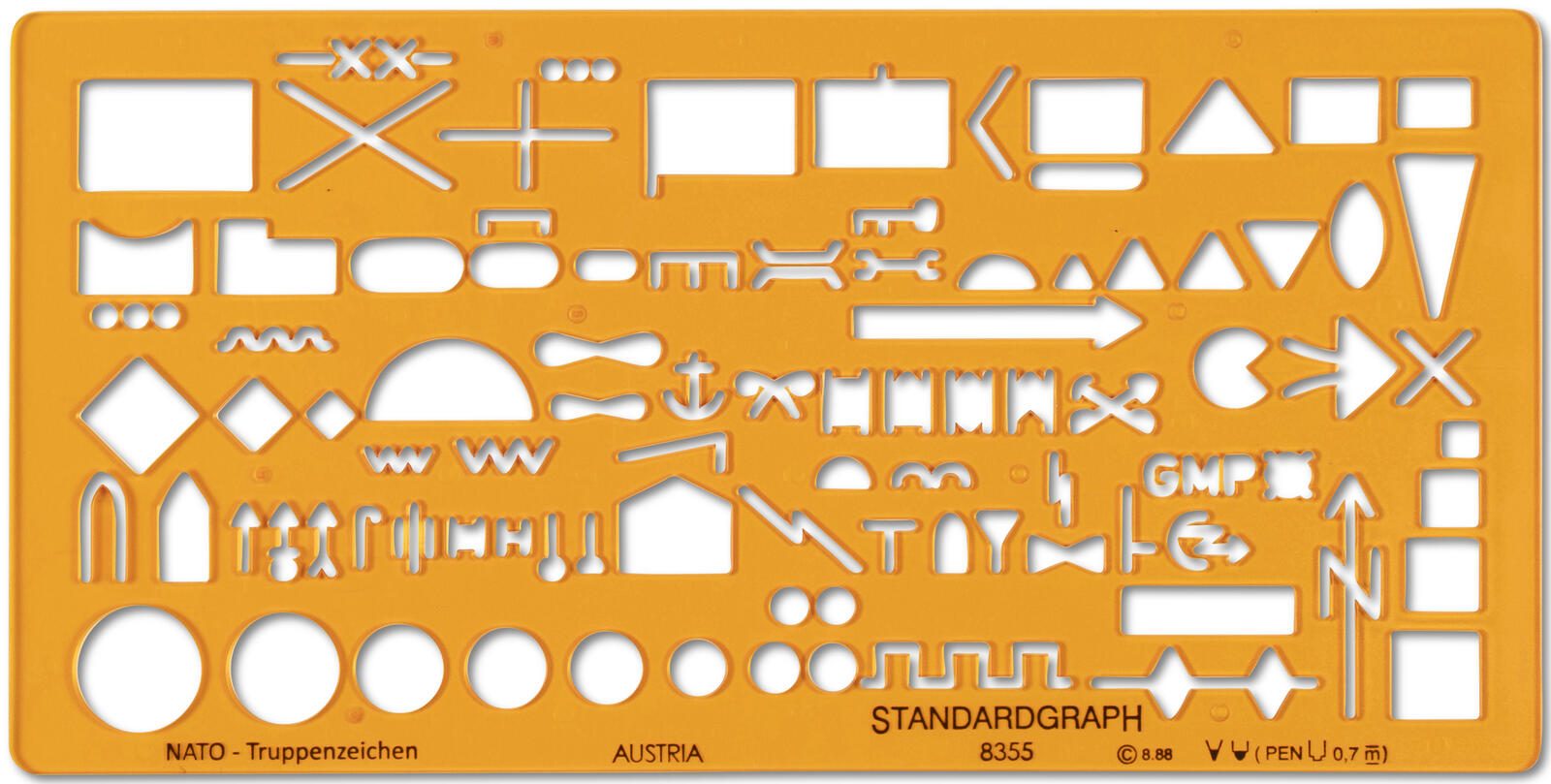 STANDARDGRAPH Zeichenschablone NATO Truppenzeichen 8355