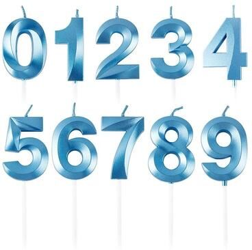 Uplift Essentials 3D Metallic Digital Birthday Candle blue No 5
