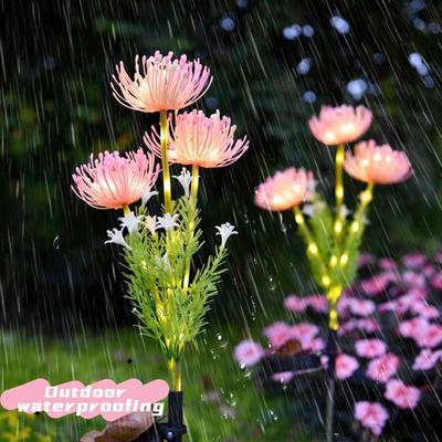 Inspired Living Solar Flower Stake Lights Set (2 Pack) Waterproof Outdoor Garden Lights 1pc pink