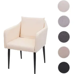 Esszimmerstuhl HWC-H93, Küchenstuhl Lehnstuhl Stuhl ~ Kunstleder creme-beige