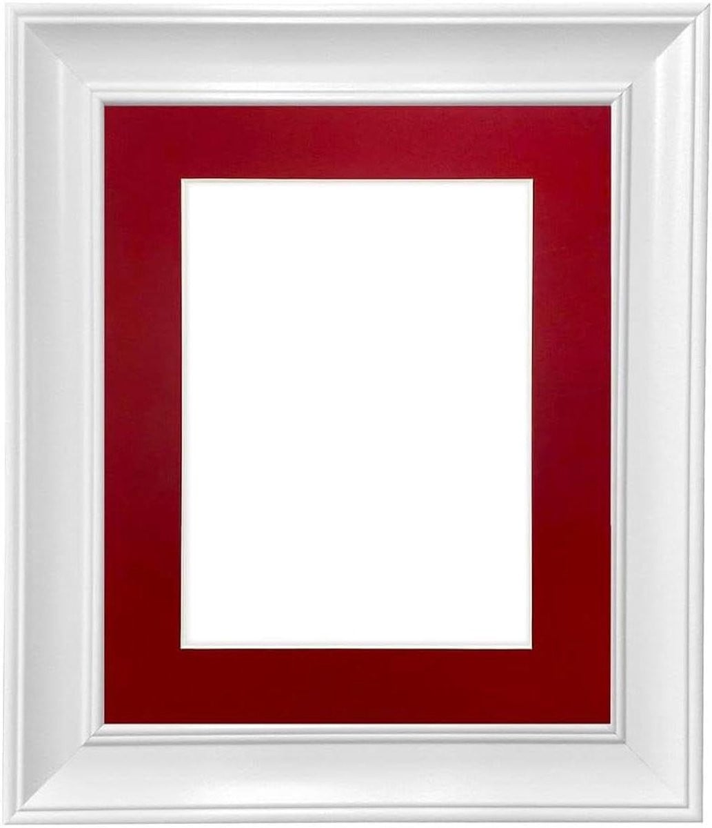FRAMES BY POST Scandi Vintage Fotolijst Wit met Rode Beugel voor A2 Afbeeldingsformaat