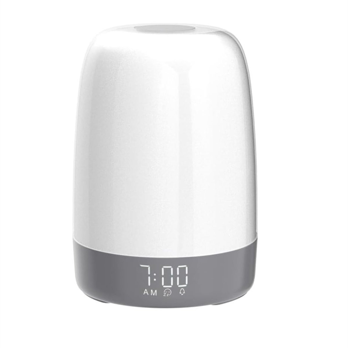 Digitale Lichtwekker met LED-nachtlamp en natuurgeluiden, Zilver