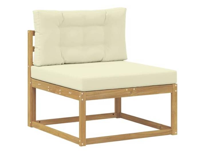 KTHLBRH Sofa-Set für den Außenbereich, 6-teilig, cremeweiß Atmungsaktives Lattenrost-Design für Garten und Terrasse, mit Kissen