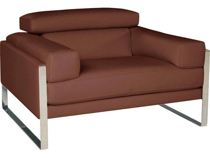 Sessel CALIA ITALIA Romeo Loungesessel, bequem und elegant, Breite 107cm , braun (karma 601 choccolate), B:107cm H:67cm T:105cm, AnilinLEDER Karma gewachst (echtes Rindsleder), Sessel, Sessel, extravaganter Designsessel