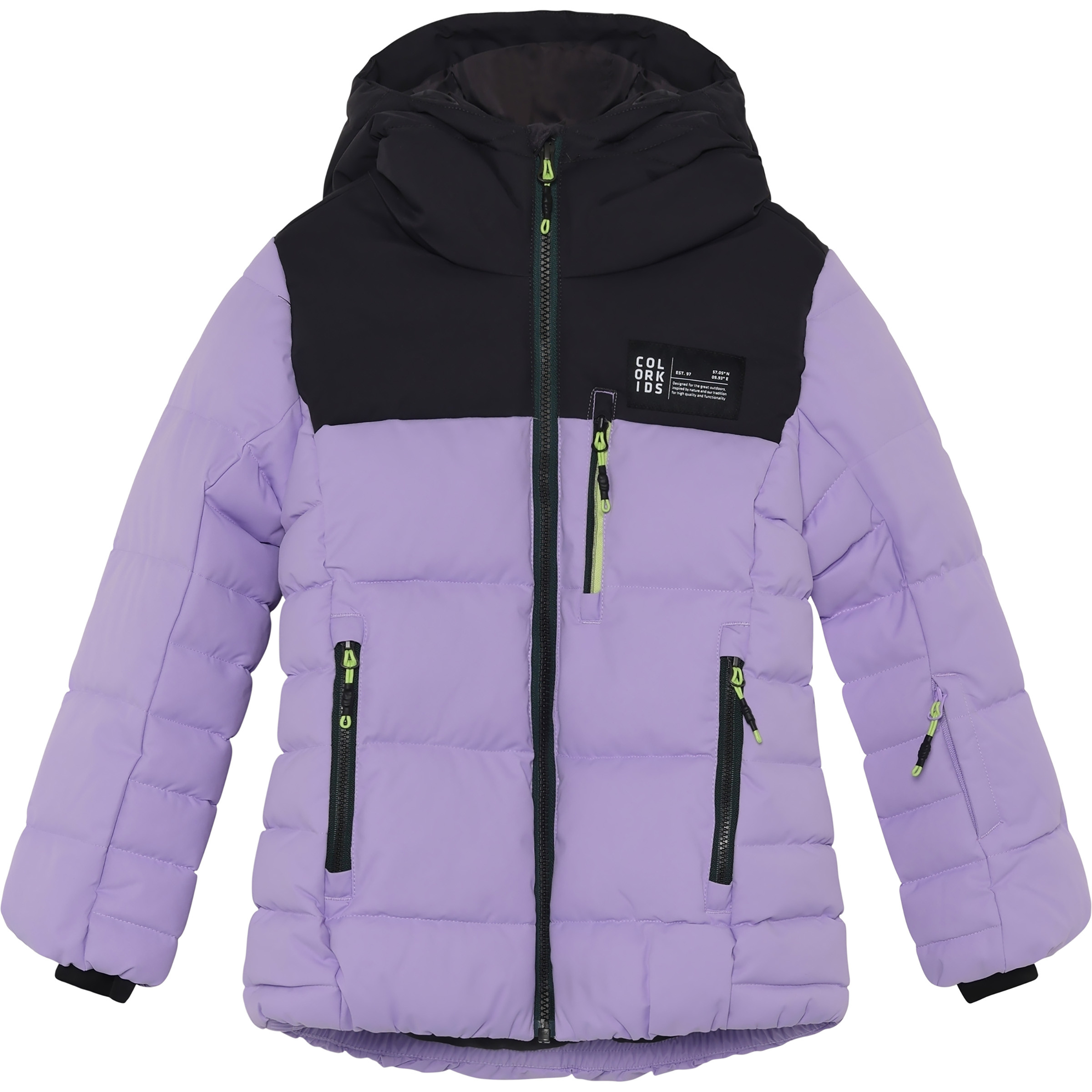 Color Kids Quilt Ski Puffer Kinder Isolationsjacke mehrfarbig Größe 128 Skifahren Wasserabweisend Wasserabweisend