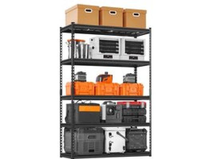 VEVOR Lagerregale, 1134 kg, 5-stufiges Schwerlastregal für die Garage, 457,2 x 1219,2 x 1828,8 mm, verstellbares Garagenregal für Industrieregale, Kellerregal, für Küche, Lager, Keller, schwarz