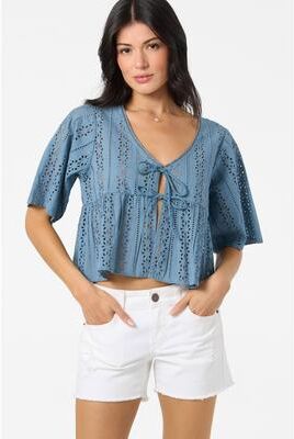 O'Neill s Loni Eyelet Top in Provincial Blue, Size Large