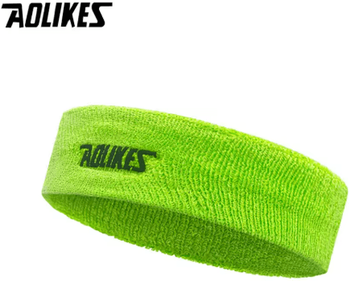 Inspire Picks AOLIKES Cotton Sports Sweat Headband Soft Moisture Wicking Headband For Yoga, Running, Tennis & Volleyball green