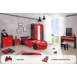 Kinderzimmer komplett Set Autobett Rio 5 teilig Rot