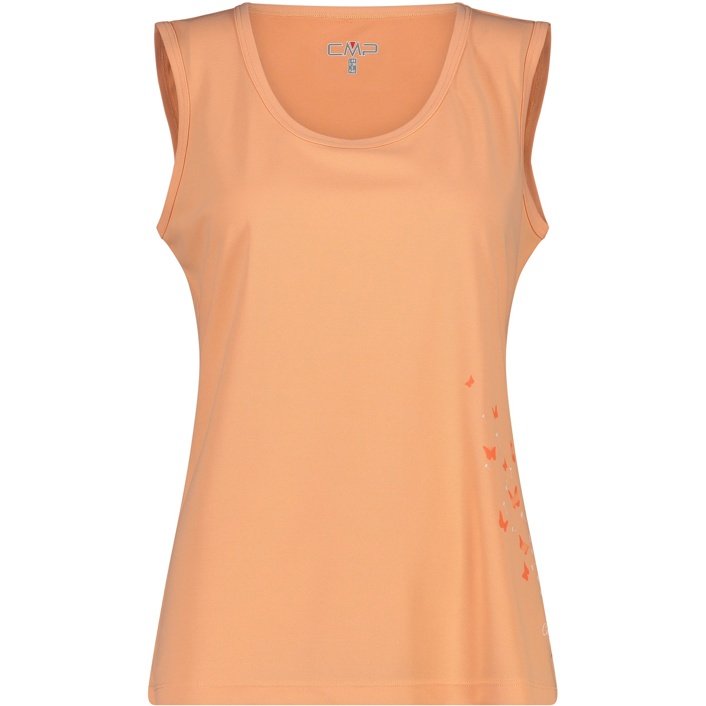 CMP Print Damen Tanktops orange Größe XS Trekking Geruchsneutralisierend